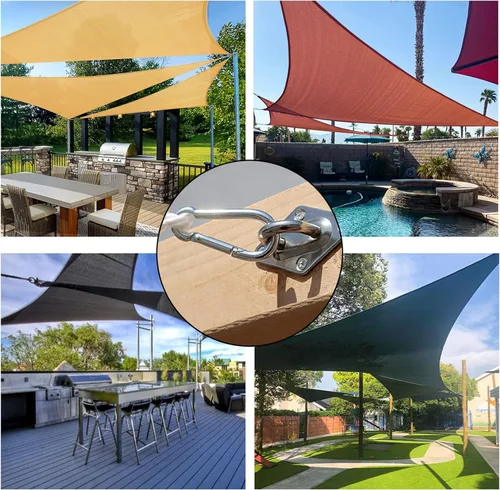 Vista 8 de Amagenix Kit de accesorios de vela de 5 pulgadas para instalación de toldo rectangular y cuadrado, accesorios de acero inoxidable de grado 304