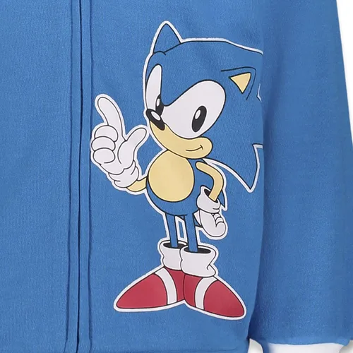 Vista 5 de SEGA Sonic the Hedgehog Shadow Knuckles - Sudadera con capucha y cremallera para niños pequeños y grandes