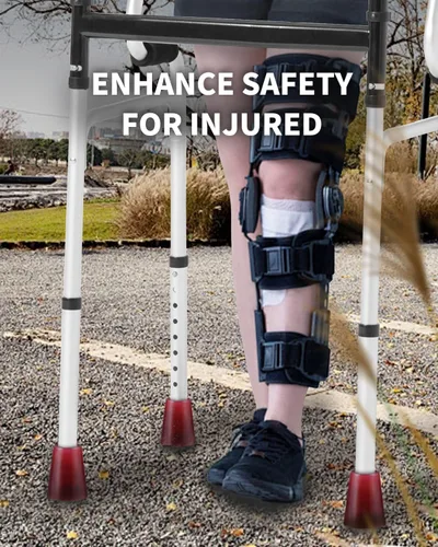 Vista 5 de Cane Tips Heavy Duty, Ultra Durable Crutch Accessories Replacement Tips for Walking Stick/Walkers/4 Prong Cane, Flat Base, High Polymer Rubber