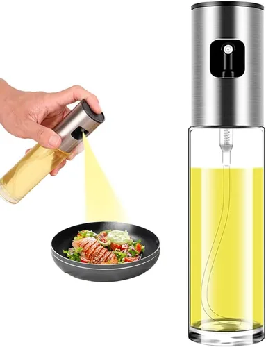Pulverizador de aceite de oliva para cocinar, rociador para freidora de aire, vinagre de canola, aceite vegetal, mini botella portátil, utensilios