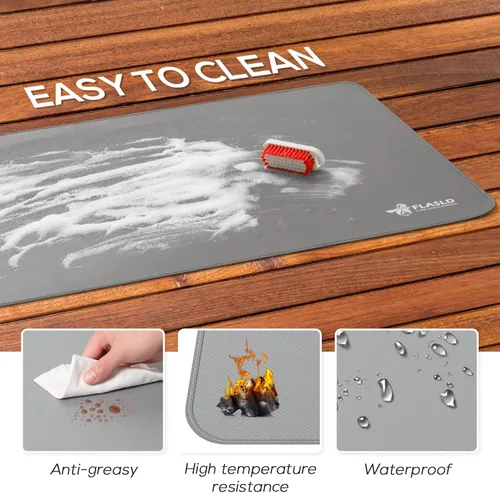 Vista 4 de FLASLD Alfombra de Piso Multiusos Ignífuga de 24 X 42 Pulgadas para Uso en Interior o Exterior, Almohadilla para Barbacoa, Estufa de Cocina, Placa