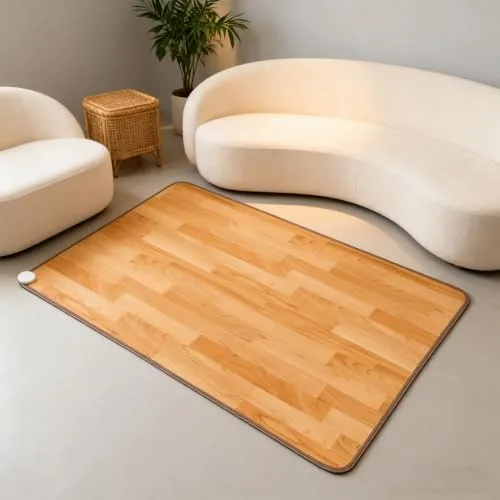 Electric Heated Area Rug - Radiant Floor Heater with Adjustable Temp, 12-Hour Timer, Cozy Indoor Comfort for Living Room & Office, Large 140 x 200