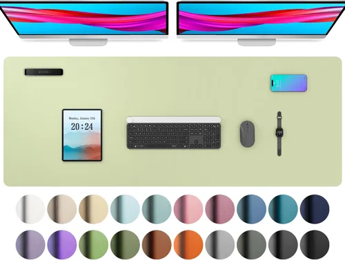 Vista 878 de Aothia Protector de escritorio de cuero, alfombrilla para mouse, alfombrilla de escritorio de oficina, 31.5 x 15.7 pulgadas, secante de escritorio