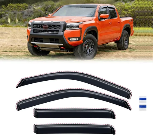 Vista 153 de Visor de ventana para Toyota Tacoma de cabina doble 2005-2015, protectores de lluvia de canal abierto, deflector de ventilación, protector solar