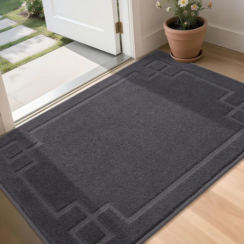 Vista 31 de BEQHAUSE Tapete de Puerta 32" x 48", Tapetes Antideslizantes para Interiores Alfombras de Entrada Lavables de Perfil Bajo Absorbentes y Resistente a