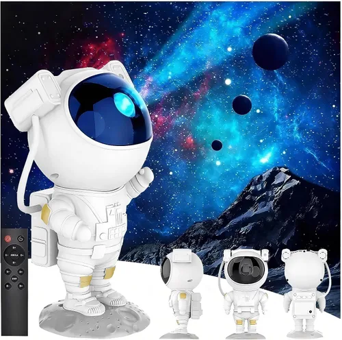Proyector de luz de astronauta, proyector de galaxia para dormitorio, proyector de estrellas con lámpara de luna, luz nocturna LED de nebulosa