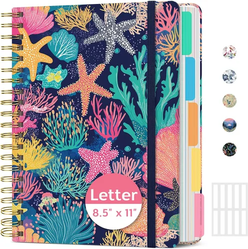 Vista 14 de Taja Cuadernos de espiral para trabajo de 5 materias con divisores E - Rosa salvaje
