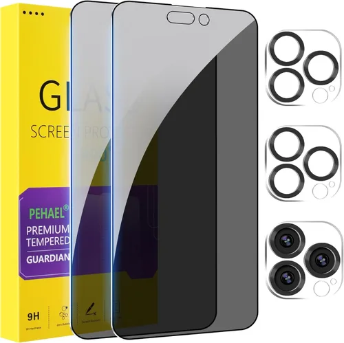 Vista 13 de PEHAEL Paquete de 2 protectores de pantalla de privacidad para iPhone 11 Pro Max/iPhone Xs Max, película de vidrio templado antiespía, dureza 9H