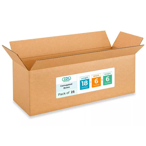 Vista 160 de IDL Packaging Paquete de 5 cajas de envío altas de 8 x 8 x 48 pulgadas, extra resistentes de 200 libras frente a caja regular, cajas de mudanza
