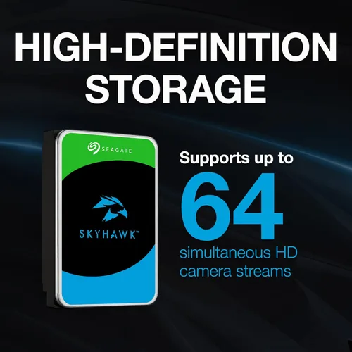 Vista 4 de SEAGATE ST4000VX007 Skyhawk 4TB Vigilancia Duro SATA 6Gb/s 64MB caché 3.5 pulgadas Unidad interna Embalaje libre de frustración (ST4000VXZ07) Disco