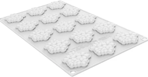 Vista 2 de Silikomart Molde para hornear de silicona Flora 7 con 15 cavidades de 1.77 pulgadas de diámetro x 0.28 pulgadas de alto