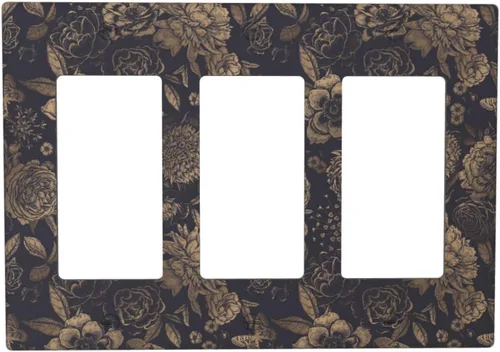 Vista 47 de William Morris Floral Boho Azul Medianoche Azul Bohemio Flor 1 Banda Dúplex Cubierta de Salida Decorativa Receptáculo Único Interruptor Eléctrico