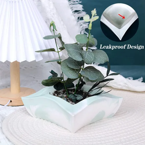 Vista 3 de Molde de silicona cuadrado de resina para macetas, moldes de hormigón de arcilla para jarrón, molde de fundición de resina para macetas de bricolaje