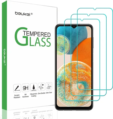 Protector de pantalla de vidrio templado compatible con Samsung Galaxy A23 5G / Galaxy A23, sensible al tacto, compatible con fundas, dureza 9H