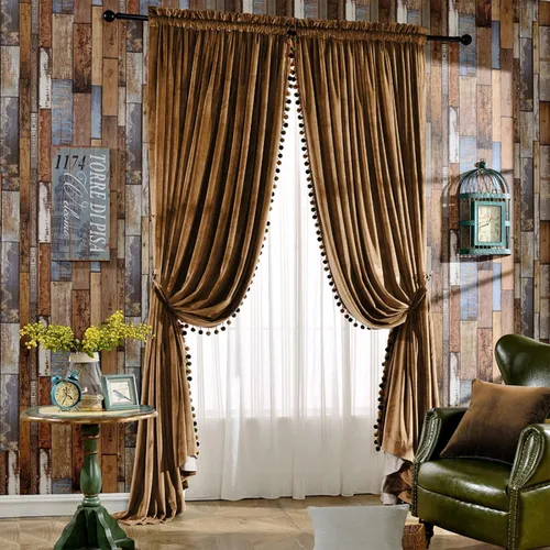 Vista 13 de Melodieux Pom Poms - Cortinas de terciopelo opacas con dobladillo para cortinero para dormitorio y sala de estar, cortinas con aislamiento térmico