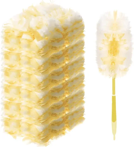 Vesici 300 piezas de repuesto de plumero compatibles con plumeros Swiffer, repuesto desechable a granel grueso con 1 mango resistente para limpieza,