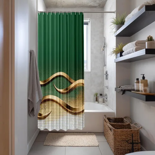 Vista 131 de Shrahala Father and Child Embracing No Hooks Shower Curtain with Snap in Liner Set, Tender Moment Captured Bathroom Décor Polyester Fiber Waterproof