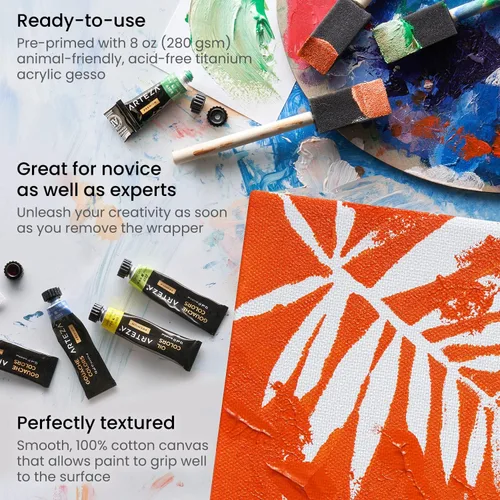 Vista 3 de Arteza - Lienzo enmarcado de 24 x 36 pulgadas, algodón económico (2 unidades)