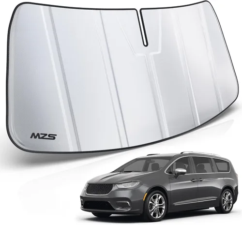 Vista 57 de MZS Parasol para parabrisas compatible con el modelo 3 2018-2026, parasol plegable para ventana delantera de automóvil con bolsa de almacenamiento