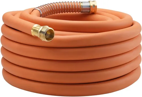 Vista 13 de WiseFlow Manguera de jardín de 3 pies x 5/8 pulgadas, manguera de goma resistente, manguera de agua con trenzado de cinco capas, accesorios macho
