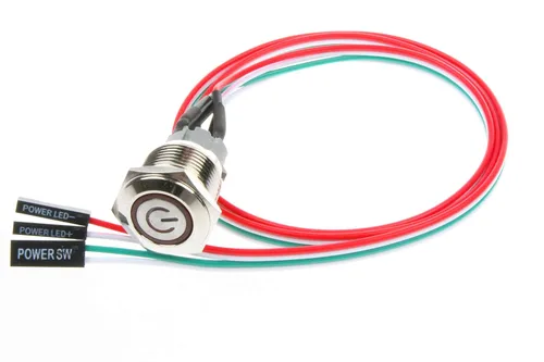 NOYITO Interruptor de chasis de 0.472 pulgadas, interruptor de botón de metal con cable de extensión de 22 pulgadas, rojo, amarillo, azul, verde,