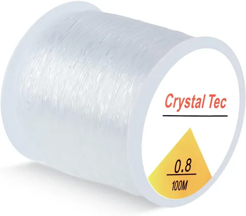 Cuerda elástica de 0.031 in, alambre de pesca transparente para colgar, cordón elástico de cristal de 39.4 pies para pulseras, abalorios, joyas,