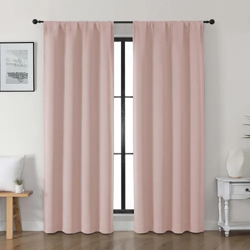 Vista 159 de Gwine Aqua Short Curtains 36 Inches Long - Small Half Window Kitchen Curtains Over Sink, Solid Blackout Curtain for Bathroom Basement Cabinet RV, 2