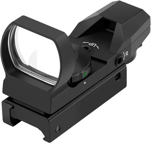 Vista 10 de Feyachi Mira Refleja - Retícula Ajustable (4 Estilos) ¡Tanto Roja como Verde en una Sola Mira! Bronceado Tierra Oscuro