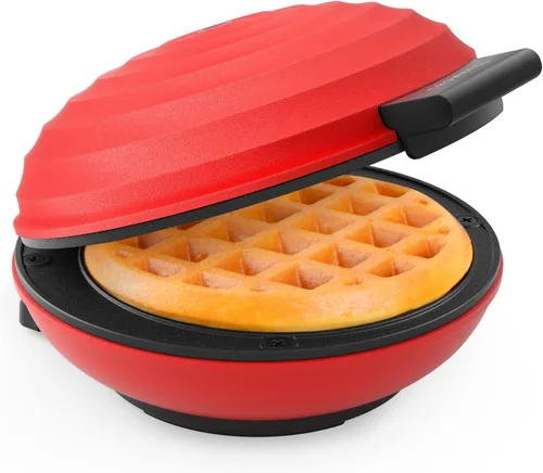 Vista 8 de CROWNFUL Mini Waflera, Waflera Chaffle de 4", Diseño Compacto, Fácil de Limpiar, Superficie Antiadherente, Guía de Recetas Incluida, Perfecta
