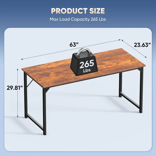 Vista 36 de DUMOS Escritorio de oficina pequeño de 32 pulgadas para computadora de estilo moderno y simple, mesa de trabajo de estudio para el dormitorio