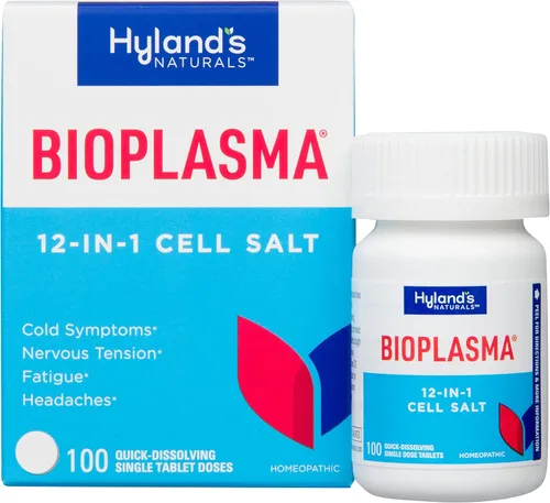 Hyland's Tabletas de sales celulares Bioplasma, combinación homeopática natural de sales celulares vitales para la función celular, para síntomas de