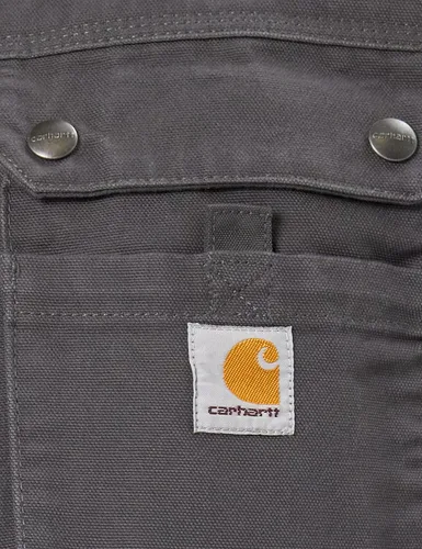 Vista 4 de Carhartt - Chaqueta de tejido de loneta lavada con forro de sherpa y ajuste suelto para hombre