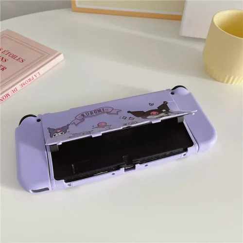 Vista 3 de ENIFLY Cute Soft Shockproof Kuromi Dockable Cover Case Compatible with Nintendo Switch OLED, Durable Scratch Resistant Shell for Joycon, Silicone