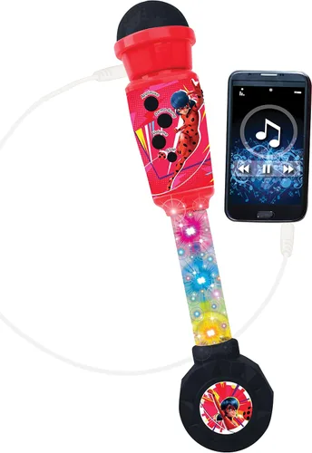 Vista 2 de LEXiBOOK Miraculous, Micrófono de iluminación para niños, Juego de juguete musical, Altavoz incorporado, Efectos de luz, Enchufe de cable auxiliar
