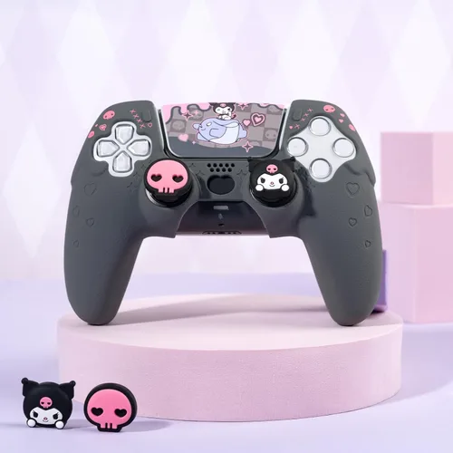 Vista 6 de Silicone PS5 Controller Cover Skin Set,Anti-Slip Soft Protective Case for PS5 Wireless Controller with 2 Thumb Grip Caps and 1 Sticker