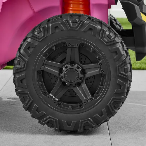 Vista 8 de Best Choice Products Carro Eléctrico Montable UTV de 12V para Niños con Remolque con Control Parental, Luces LED, 2 Velocidades, Bluetooth - Rosa