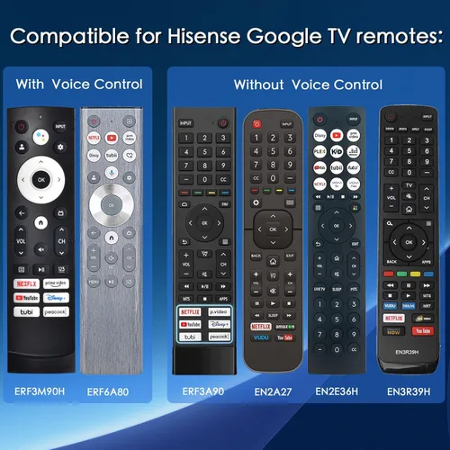 Vista 3 de Reemplazo para control remoto Hisense TV, control de voz compatible con Hisense QLED UHD Mini-LED ULED Smart Google TVs