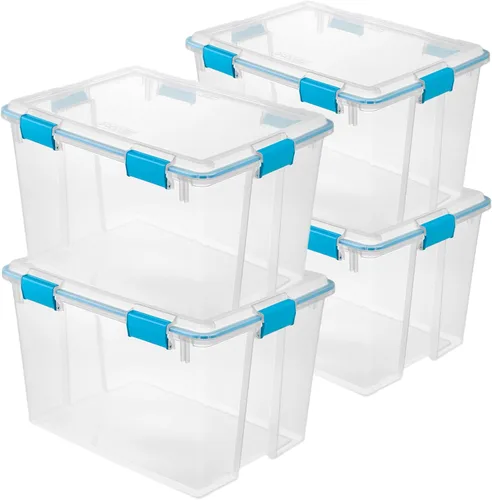Vista 15 de Sterilite Paquete de 6 cajas de juntas, contenedores de almacenamiento resistentes a la intemperie con tapas de cierre, 7.5 cuartos de galón