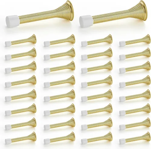 Vista 12 de Ravinte Topes de puerta, paquete de 6 topes de puerta de resorte negros con parachoques de goma, topes de puerta para parte inferior de la puerta