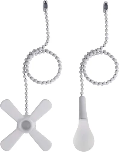 Vista 9 de Cadena de tracción para ventilador de techo, 24 pulgadas extra larga con bombilla decorativa de vidrio esmerilado y cable de ventilador, se adapta a