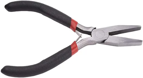 Beadthoven - Juego de 1 alicates de punta plana de 5 pulgadas para hacer joyas, alambre, doblado, plomizo