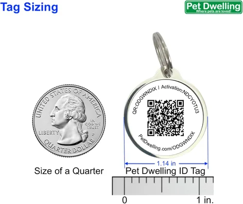 Vista 3 de Pet Dwelling Etiqueta de identificación de código QR de animal de servicio - Etiquetas de perro de servicio acceso instantáneo al perfil en línea