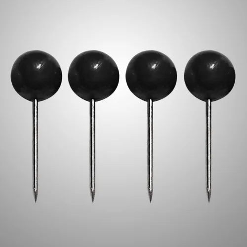 Vista 5 de Agujas de cuentas, 100 unidades, tachuelas de plástico de cabeza redonda con puntos de acero para tablero de corcho, pared, mapa de viaje