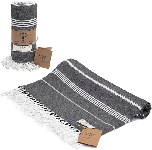 Vista 19 de SMYRNA TURKISH COTTON Classical Series - Toalla de playa turca original, prelavada, 37 x 71 pulgadas, toalla de baño peshtemal y turca para spa