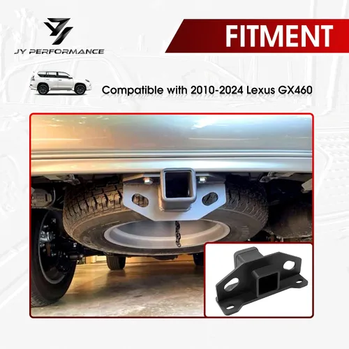 Vista 2 de JY PERFORMANCE Enganche de remolque para Lexus GX460 2010-2024, Clase 3 III de 2 pulgadas (placa de ajuste incluida)