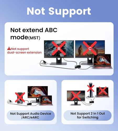 Vista 2 de avedio links Divisor HDMI 1 en 2 salidas [con cable HDMI de 4 pies]. No para pantalla extendida, espejo solo con la misma pantalla, divisor HDMI 4K