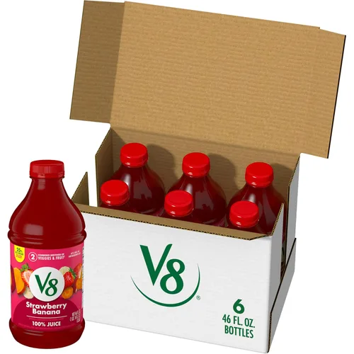 Vista 10 de V8 Acai Mezcla de bayas 100% jugo de frutas y verduras, botella de 46 onzas líquidas