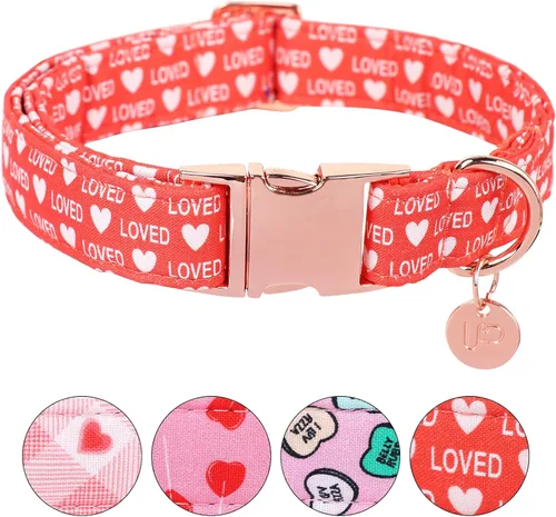 Vista 10 de Collar de algodón para perro de verano con hebilla de metal, collar de regalo para niñas o niños pequeños, medianos y grandes, lindos collares