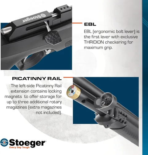 Vista 4 de Stoeger Rifle de Aire XM1 PCP + Mira - Calibre .22 - Realtree Edge con Perdigones de Punta X-Power Dome
