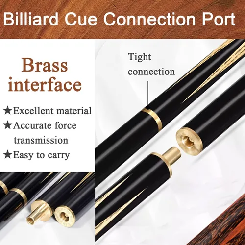 Vista 5 de Tacos de billar profesionales 3/4 Billiard cue Black No. 8 Chinese No. 8 cue Snooker with Box 10MM/9.5MM(Color:2,Size:10MM)